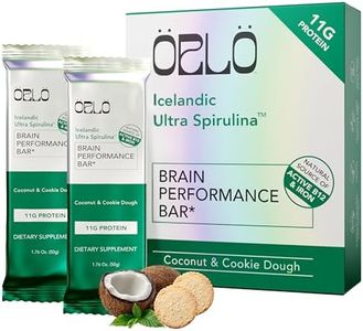 ORLO BRAIN PERFORMANCE BAR – Vegan Protein Bars for Brain & Energy Support – Focus & Memory, Pre & Post Workout Recovery – Gluten Free Snack with L-Theanine, Lions Mane, Spirulina & More (12 Bars)