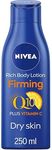 NIVEA Q10 Firming Rich Body Lotion with Vitamin C (250ml), Firming Body Cream with Q10 and Vitamin C, NIVEA Moisturiser for Firmer Skin,