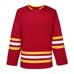 EALER H900-C Series Blank Ice Hockey Sports Practice Jerseys for Men and Boys Gift- Adult and Youth,Kids-Junior to Senior（red，XX-Large）