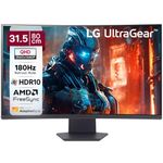 LG 32GS60QC 80cm (32 Inch) Ultragear Curved (1000R) QHD (2560x1440) Gaming Monitor, 180Hz, 1ms, 3-Side Virtually Borderless, Anti-Glare, DP, HDMI X 2, HP Out, AMD FreeSync™, Tilt Adjustment (Black)