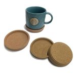 Cork Coasters Pack of 4 Round Lip Cup Holder Leak Proof Cork Coasters Perfect for Most Kind of Mugs - Protect Your Table from a Liquid Ring