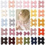 JOYOYO 50 Pcs Baby Hair Clips Small Hair Clips For Baby Girls Small Size Bows 2 Inch Tiny Bows Full Ribbon Lined Non-slip Baby Hair Bows, Hair Clips for Toddlers