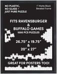 Funwares 20x27 Puzzle Frame – Sleek Matte Black Finish, Easy Assembly, No Glass/Plastic Cover Needed, Perfect for 1000 Piece Puzzles, Secure Fit with Built-In Hanging Hooks