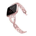 Wearlizer Compatible with Fitbit Versa 2 Bands for Women, Bling Versa Watch Band Metal Fit Bit Versa Band Straps Accessories Wristbands Bracelet for Fitbit Versa/Versa Lite/Versa 2 Band Rose Gold