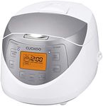 CUCKOO CR-0632F 6-Cup (Uncooked) / 12-Cup (Cooked) Micom Rice Cooker with Nonstick Inner Pot, 11 Menu Modes, LCD Display, Fuzzy Logic Tech, Auto Clean (White/Grey)