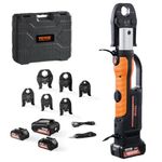 VEVOR Pro Press Tool, 18V Electric Pipe Crimping Tool for 1/2" to 2" Copper Pipes, Press Tool Kit with 6 Pro Press Jaws, 2pcs 4AH Battery, Fast Charger & Carrying Case