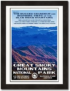 National Park Posters Great Smoky Mountains National Park, Add Some Retro Flair To Your Home - Original Vintage National Park Decor Design by Robert B. Decker - 100% Recycled Material - Unframed - 13"