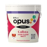 Birla Opus Calista Ever Clear Matt Interior Emulsion Paint � Superior Stain Resistance, Finish Lock Technology, Effortless Cleaning, 6-Year Warranty 10 Litre