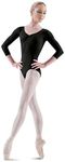 Bloch Dance Women's Ballon 3/4 Sleeve Pinch Front/Back Leotard, Black, Small