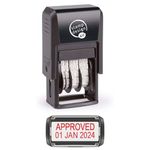 Self Inking Changeable Date Stamp - Approved Date Stamp in Red Ink