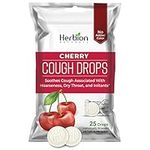 Herbion Naturals Cough Drops with Cherry Flavor, Soothes Sore Throat and Dry Mouth, for Adults, Children 6 and Above, 25Ct Pouch