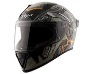 Vega Bolt Superhero Full Face Helmet Black Grey, Size: L(59-60 cm)