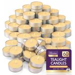 SOL 60pk Indulgent Vanilla Scented Tea Light Candles Long Burning – 3.5 Hour Burn Time, Ideal for Home, Relaxation, Massage, Romantic Dinners, Weddings & Anniversaries, Festive Decor & Cosy Evenings