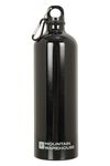 Mountain Warehouse 1L Printed Metallic Bottle with Karabiner - For Sports, Gym, Travelling, Camping Black