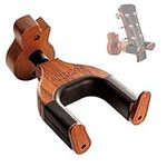 Guitar Wall Mount, Auto Lock Guitar Wall Hanger, Hard Wood Base in Guitar Shape Guitar Hook, Guitar Holder, Acoustic, Electric, Classical, Bass Guitar Stand