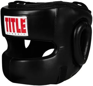 Title Classic Face Protector Headgear - Boxing Headgear, MMA Gear, Headgear, Sparring Gear, Headgear Boxing, Sparring Boxing Head Gear, Sparring Headgear, Muay Thai Headgear (Black, Youth)