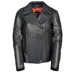 Milwaukee Women's Classic Motorcycle Leather Jacket (Black, Small)