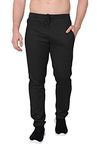 Big Button Men's Regular Fit Track Pants (BB 9633_Black