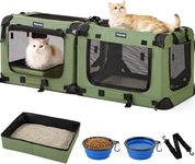 Petprsco Extra Large Cat Carrier for 2 Cats, Fits for Multi‑Cat Car Travel