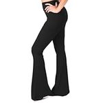 SATINA High Waisted Wide Leg Pants for Women | Women’s Palazzo Pants | Flared Leggings in Regular & Plus Sizes | 10 Colors
