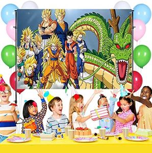 Qemsele Sfondo fotografico per Bambini con 20 Palloncini, 5X3ft Animato Photo Booth Sfondo di Fotografia di Buon Compleanno Banner Foto di tavolo Studio stand per Ragazzi feste neonati