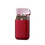 Bebo Creations Cigarette Case with Lighter Portable, Holds10 Or 20 Cigarettes,USB Lighters 2 in 1 Rechargeable Windproof Electric Lighter for Men Women Stylish (RED)