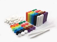 zison 36PCS Essential Oil Aromatherapy Blank Nasal Inhaler Tubes (36 Complete Sticks+12 Extra Wicks+2 Polyethylene Pipette Droppers,Including 1 Tweezers) 12colors