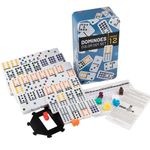 Mexican Train dominoes,Double Twelve Dominoes Set For Adults,Metal Box,91 Domino Pieces,Gift for Family (2-8 players)