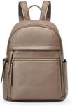 Kattee Genuine Leather Backpack Purse for Women Multi-functional Elegant Daypack Soft Leather Shoulder Bag Shopping Trip, Medium, Khaki