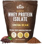 B.rad Grass-Fed Whey Protein Isolate Powder | 100% USA Sourced | 95% Purity, Cold Processed, Non-GMO, Gluten Free, Soy Free | 2 lb, 36 Servings | Real Cocoa Bean Flavor