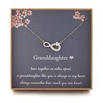 Granddaughter Gifts from Grandma, Sterling Silver lnfinity with Heart Necklace, Gift for Granddaughter, Birthday Gifts Ideas, Graduation Gift, Christmas Jewelry