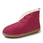 Dearfoams Women's Indoor/Outdoor Warm Up Bootie Slipper, Sangria, X-Large UK