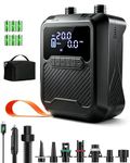 Paddle Board Electric Pump Rechargeable, 20PSI SUP Pump with Intelligent Dual Stage Inflation Deflation, Portable Air Pump with LED Light & Auto-Off for Inflatable Kayak, Surfing Kite, Boat
