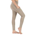 beroy Horseback Riding-Pants Girls Equestrian-Breeches - Kids Schooling Horse Tights Full Seat Silicone Pockets(Khaki,12)