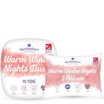Slumberdown Warm Winter Nights Super King Duvet 15 Tog & 2 Pillows - Extra Thick & Cosy Quilt for Cold Weather | Soft Touch Cover, Non-Allergenic, Washable UK-Made Bedding (260 x 220cm)