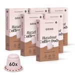 Grind Hazelnut Blend Coffee Pods – Pack of 60 Coffee Capsules – Nespresso® Original Machine Compatible Pods – Home-Compostable Coffee Pods – Notes of Milk Chocolate, Hazelnut, Almond and Raw Cacao