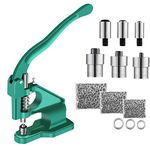 Grommet Punch Hole Machine, Multipurpose Eyelet Punch Machine, Hand Press Eyelet Machine Set with 3 Dies & 1500pcs Grommets 6/10/12mm for Leather Fabric Belt Clothes Shoes Handbag Grommets