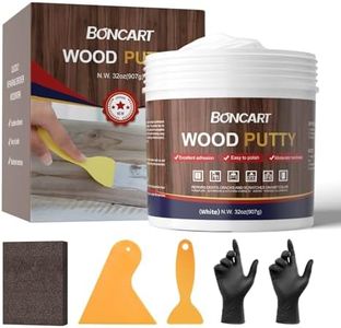 Boncart 32oz Wood Filler Putty - White, Paintable Furniture Repair Kit for Quickly Fixing Broken and Defective Wooden Furniture, MQNZ-08