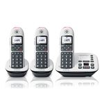 Motorola CD5013 DECT 6.0 Cordless Phone with Answering Machine, Call Block and Volume Boost, White, 3 Handsets