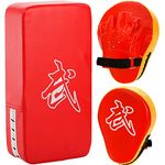 WUWEOT 2-in-1 Punching Mitts Kick Pack Set, Boxing Gloves Taekwondo Kick Pad, Boxing Pads Curved Focus Punching Mitts, Adjustable Soft Shield Durable Training Pads Set