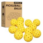 BOOMCLAP Pickleball Balls, 12 Pack Pickleballs for Outdoor, Good Balance, Bounce Stable, Durable Pickle Balls That Meet USAPA Requirement - Yellow