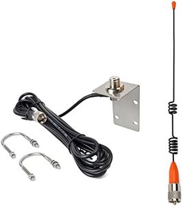 UAYESOK 13.4 Inch Marine VHF Antenna, 159V02 Low Profile Stainless Steel Boat Antenna W/16.4ft RG-58 Coaxial Cable, L-Mount Bracket
