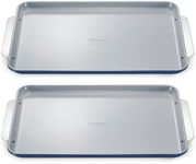 Caraway Non-Stick Ceramic Large Baking Sheet Duo - Naturally Slick Ceramic Coating - Non-Toxic, PTFE & PFOA Free - Perfect for Baking, Roasting, and More - Large (18" x 13") - Navy