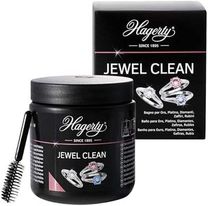 Hagerty Jewel Clean Bagno detergente per pietre preziose, oro, platino 170 ml I efficace su diamanti, zaffiri, rubini I per una nuova lucentezza I Con cestello e spazzolino