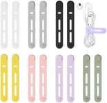 Silicone Cable Ties 7 Colors 14Pcs Cord Organizer for Cable Management 8cm Reusable Cable Organizer Electronic Accessories for Earphone, Phone Charger, Mouse, Audio, Computer