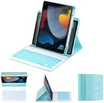 OYEEICE for iPad 9th Generation Case with Keyboard - Detachable Backlit Keyboard - Rotatable Cover with Pencil Holder for iPad 9th/8th/7th Gen, iPad Air 3rd Gen & iPad Pro 10.5" - Blue
