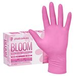 PlastCare USA 100 Small Nitrile Exam Disposable Pink Gloves, Latex & Powder Free