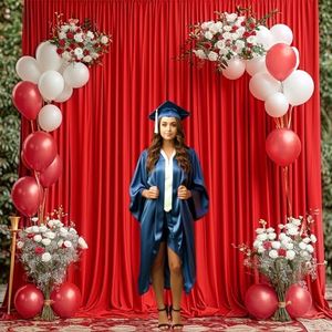 Tenda da sfondo rosso per feste, matrimoni, senza pieghe, rosso, per foto su sfondo e decorazione in tessuto per feste di compleanno, baby shower, Natale, 1,5 x 2,1 m, 2 pannelli