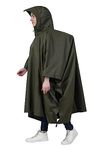 ROCKSPORT Unisex Outdoor Rain Poncho for Adult,Multi Use, Waterproof, Lightweight, Reusable & Packable, One Size Fits Most (Army Green)