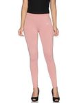 TWIN BIRDS Tailored Cut & Classic Fit Super Stretchable Rose Gold Coloured Cotton Elasthane Fabric Ankle Length Leggings for Women - (3XL)